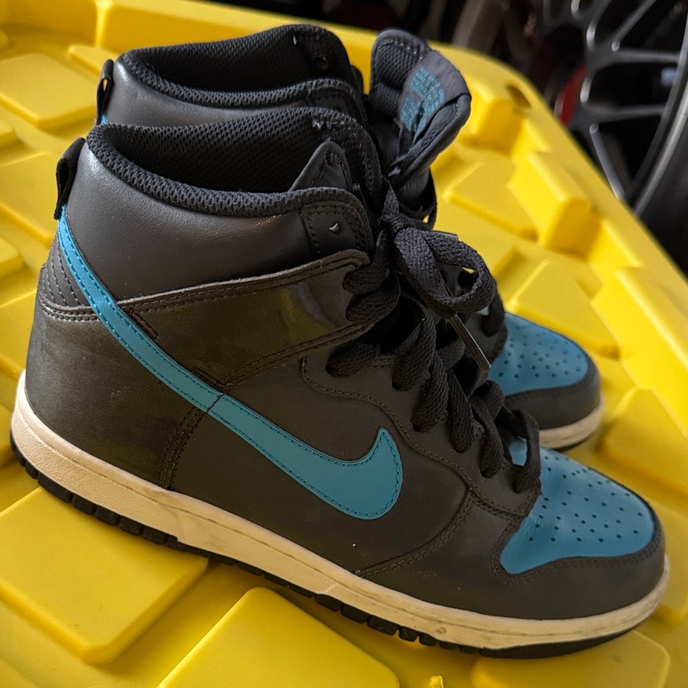Jordan Black and Blue High-Top Sneakers